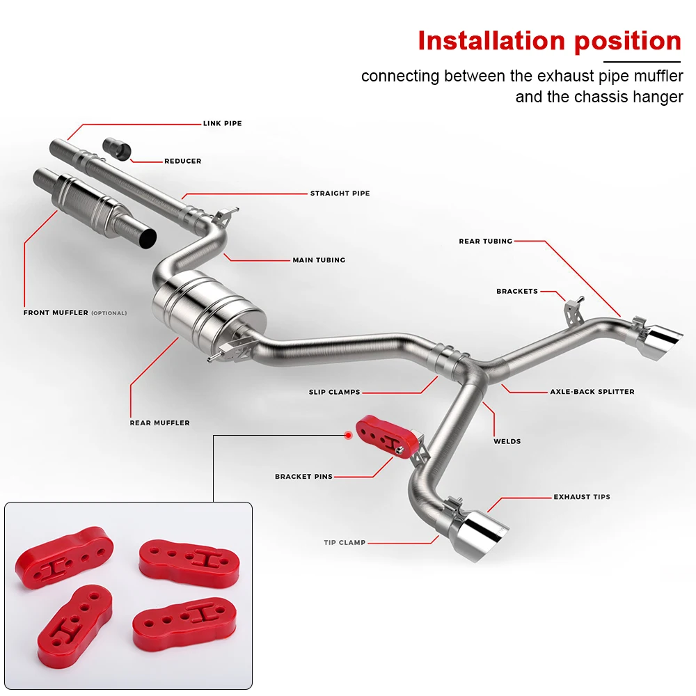 Универсальный 4 глушитель с отверстиями изолятор вешалка для выхлопной трубы