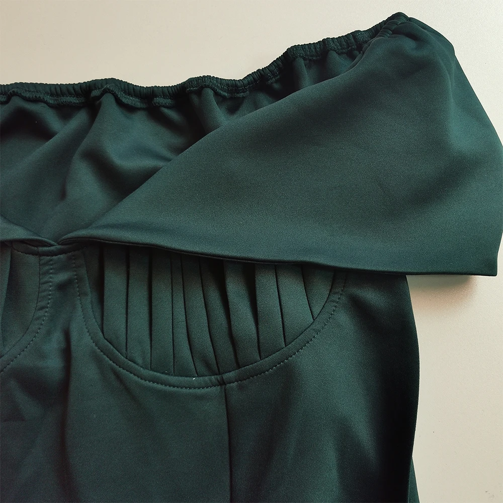 Элегантные вечерние туфли платье сексуальное с открытыми плечами оборками