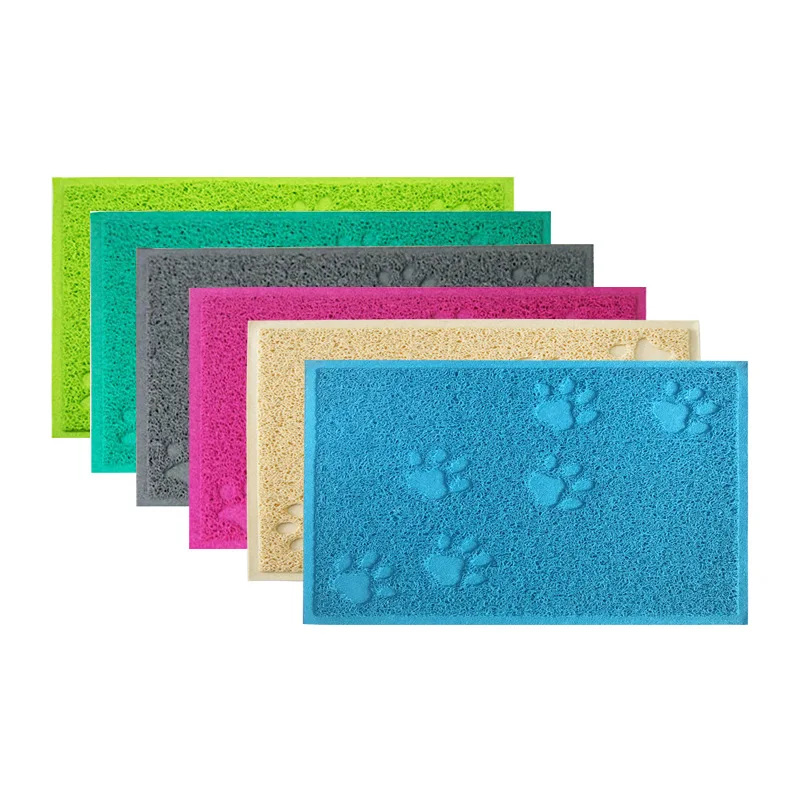 Rectangle Blue Питомец собака щенок кошка кормление коврик милый ПВХ кровать блюдо миска питание размещение бутылка для воды - Цвет: Rectangle Blue