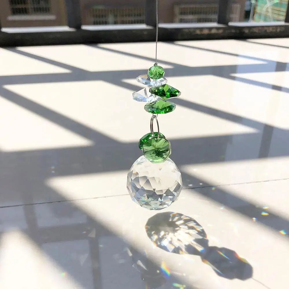 Зеленый Кристалл Suncatcher Радуга коллекция окно солнце Catcher Орнамент Ручной Работы подарок для семьи, рождественский подарок