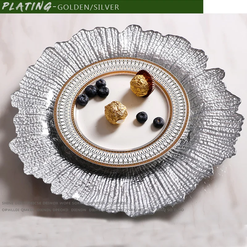 Европейская позолоченная стеклянная жемчужная тарелка западное блюдо Фруктовая