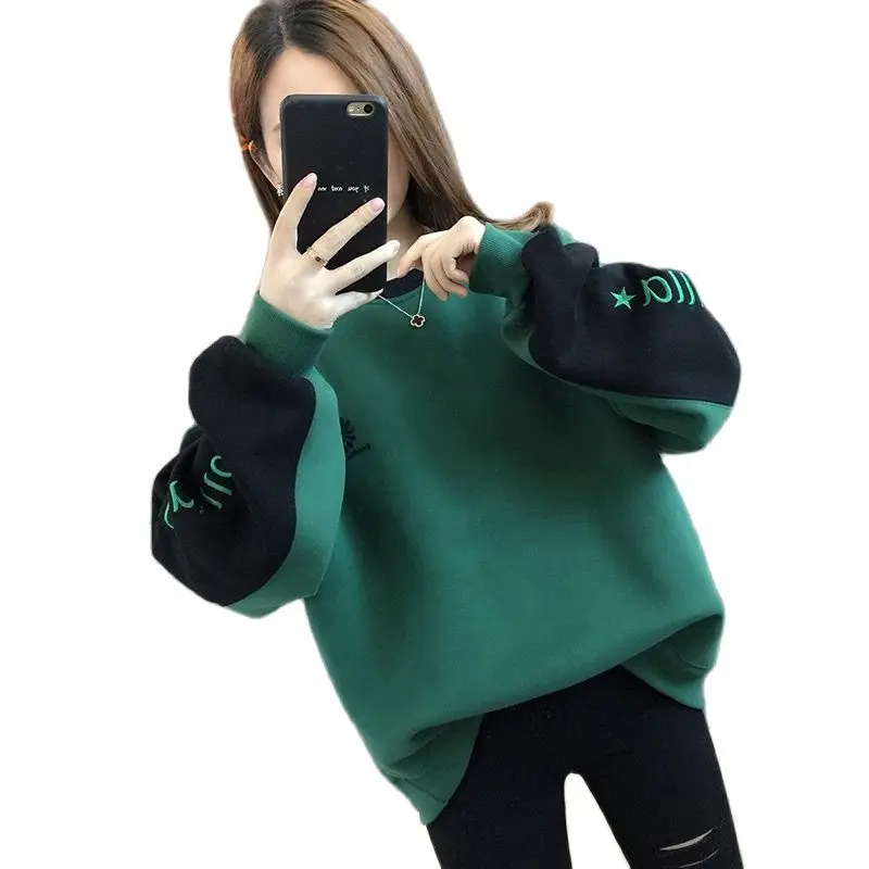 

В западном стиле плюс плотный бархат пуловер 2020 новая одежда на сезон осень-зима свободного кроя в Корейском стиле модные тенденции Ms.