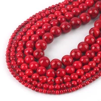 red turquoises beads smooth round loose spacer bead for charms jewelry diy making bracelet earrings accessories wholesale
