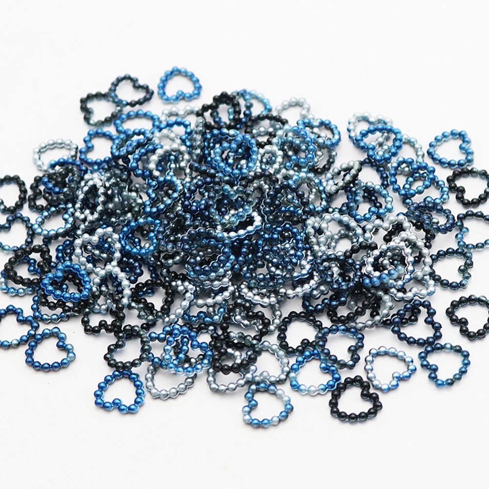 Бусины россыпью в форме сердца радужного цвета имитация жемчуга для рукоделия