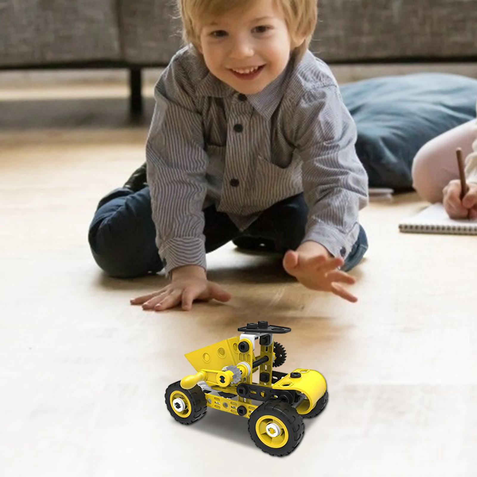 

DIY Engineering Bulldozer Crane Dump Truck Tech Building Blocks City Construction Vehicle Car Bricks Educational Toys Kids Gift