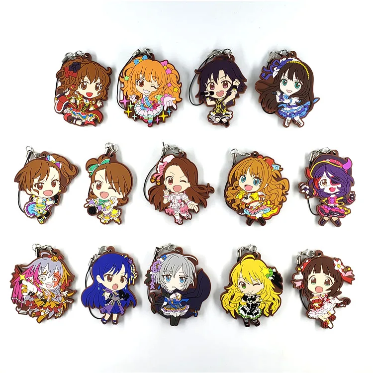 Idolm ster Золушка оригинальная японская аниме фигурка резиновая силиконовая подвеска на мобильный телефон/брелок/ремешок D447
