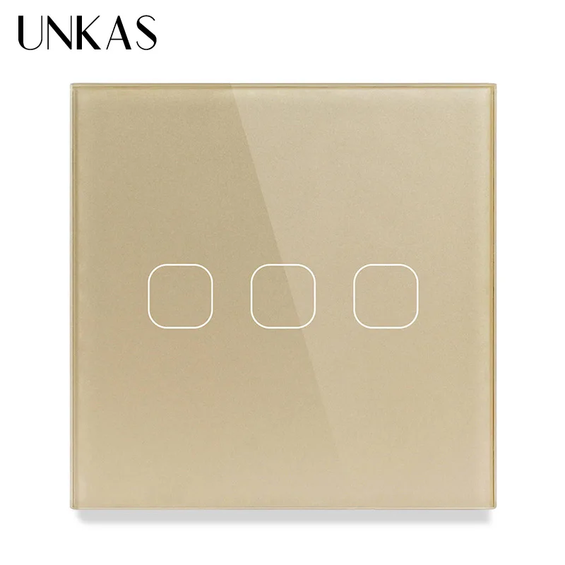 Настенный сенсорный светильник ель UNKAS европейского стандарта 3 клавиши 1 канал