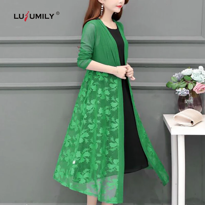 

Lusumily Women Long Daily Cardigan Women Sun Shirt Sunproof Outerwear Female Blouse Summer Beachwear Girl Tops Lidy Jacket Coat