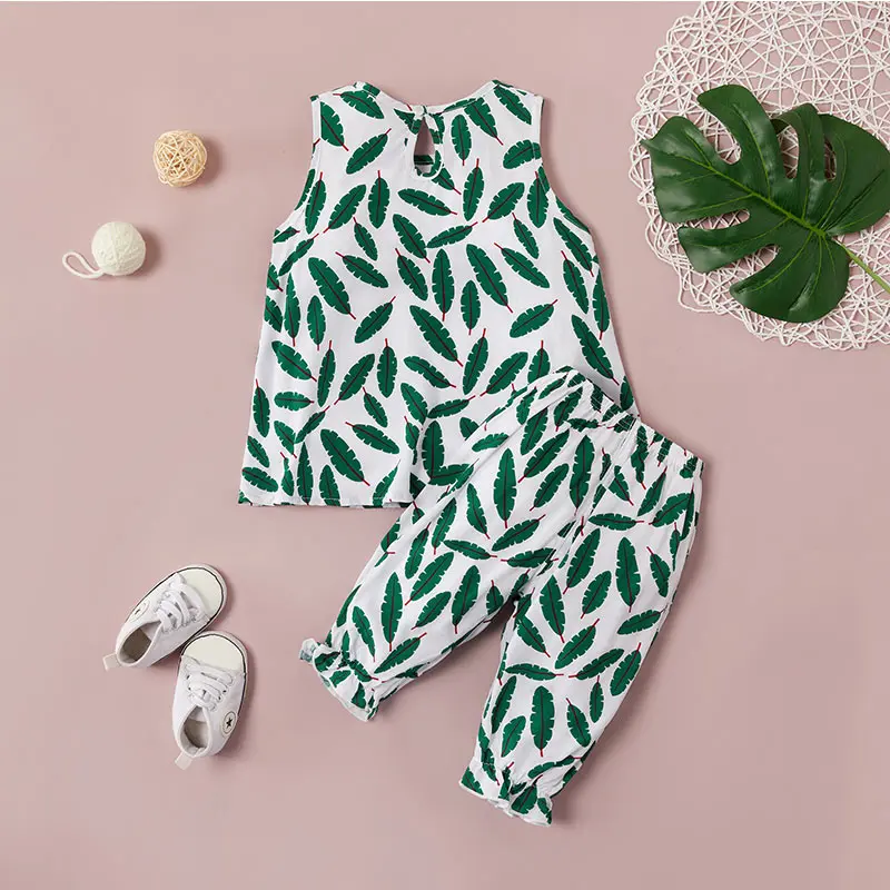 Летняя детская одежда для девочек детские комплекты из 2 предметов топы + штаны