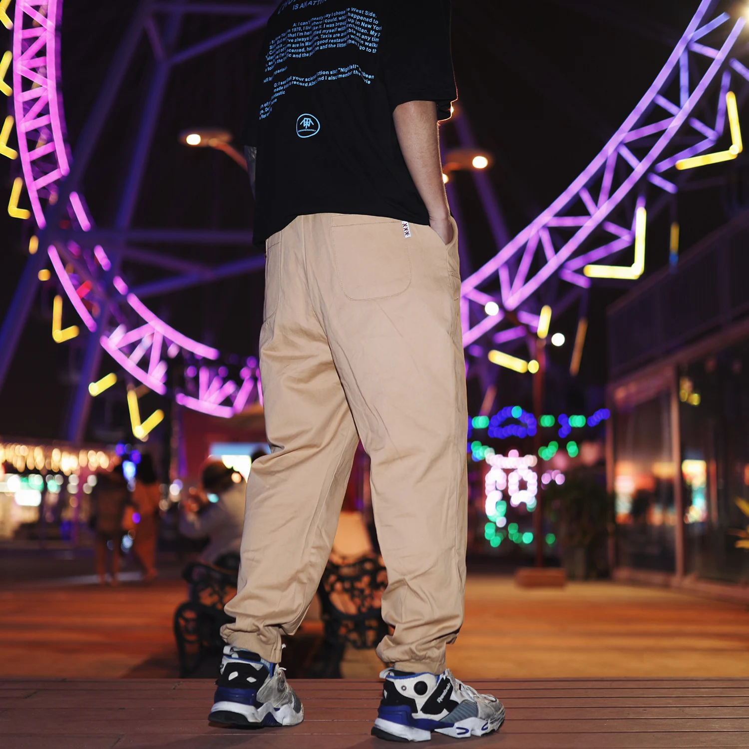 Aelfric Eden Vintage Solid Pockets Mens Harem Cargo Pants 2019 Fashion Harajuku Hip Hop Casual Male Joggers Trousers Streetwear | Мужская