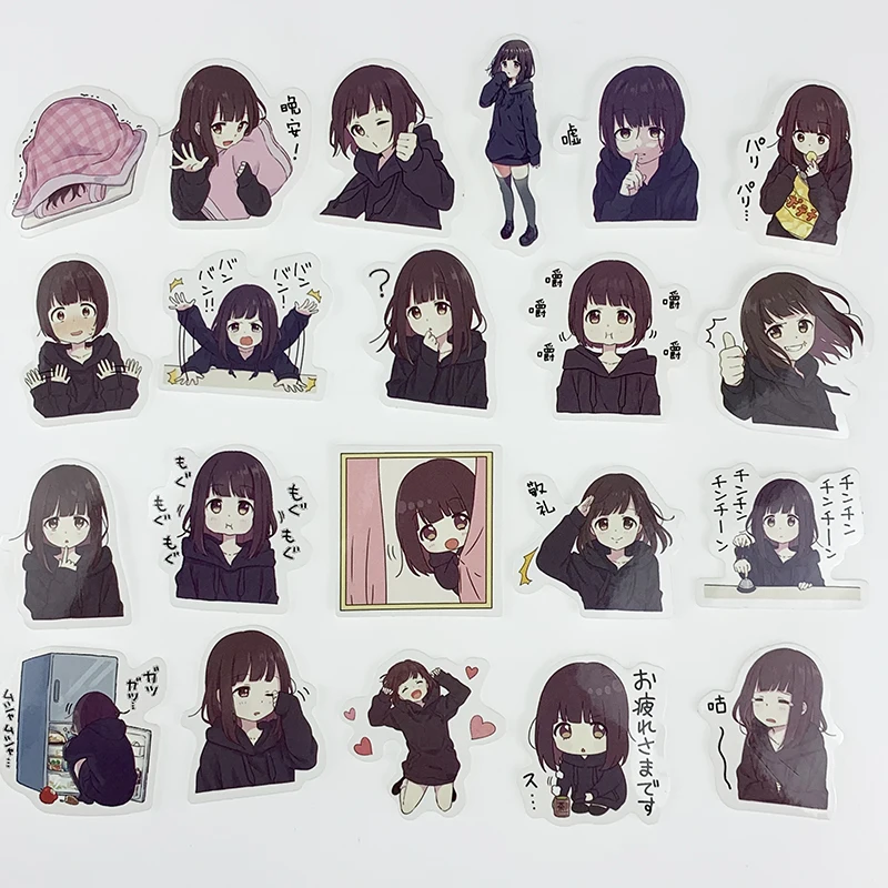Забавные бумажные наклейки Menhera-chan для домашнего использования