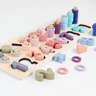 Дети монтессори деревянные математика обучающие развивающие игрушки набор Homeschool на возраст от 2 до 4 лет Цвет сортировки подсчета