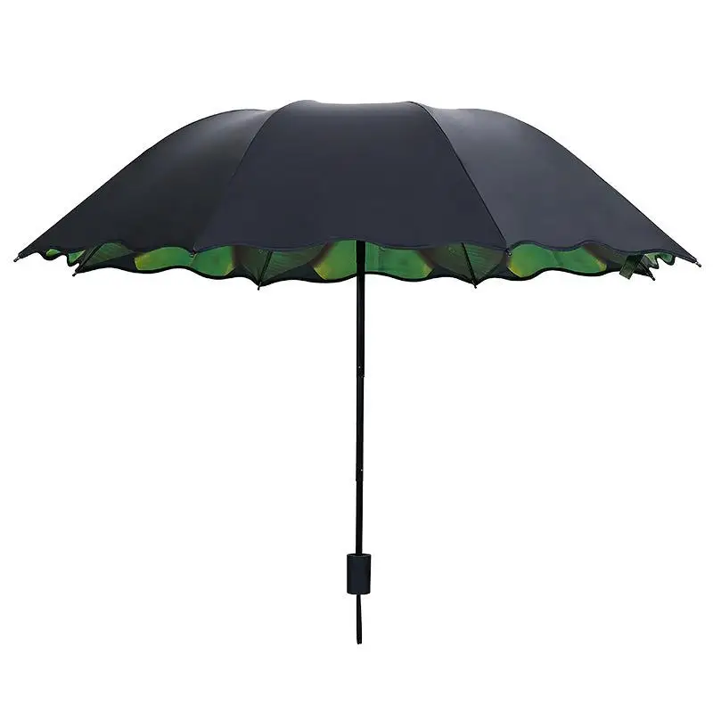 Новинка 2021 зеленый Зонт от дождя Женский двойной виниловый двойного назначения