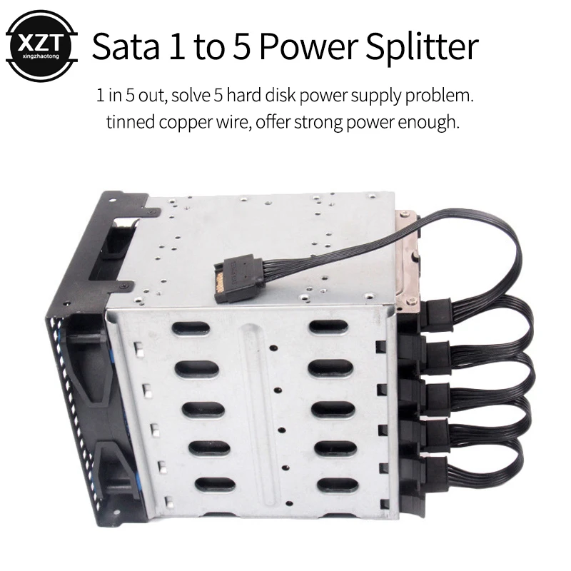 ПК для жесткого диска компьютера 4Pin Женский IDE/SATA Molex 1 до 5 Распределитель SATA