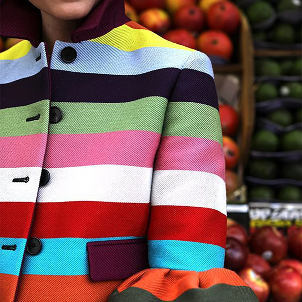 

Elegant striped Patchwork Rib Knit Sweater New Long Sleeve Women Tops Pullover Autumn Winter Warm Harajuku Sweater