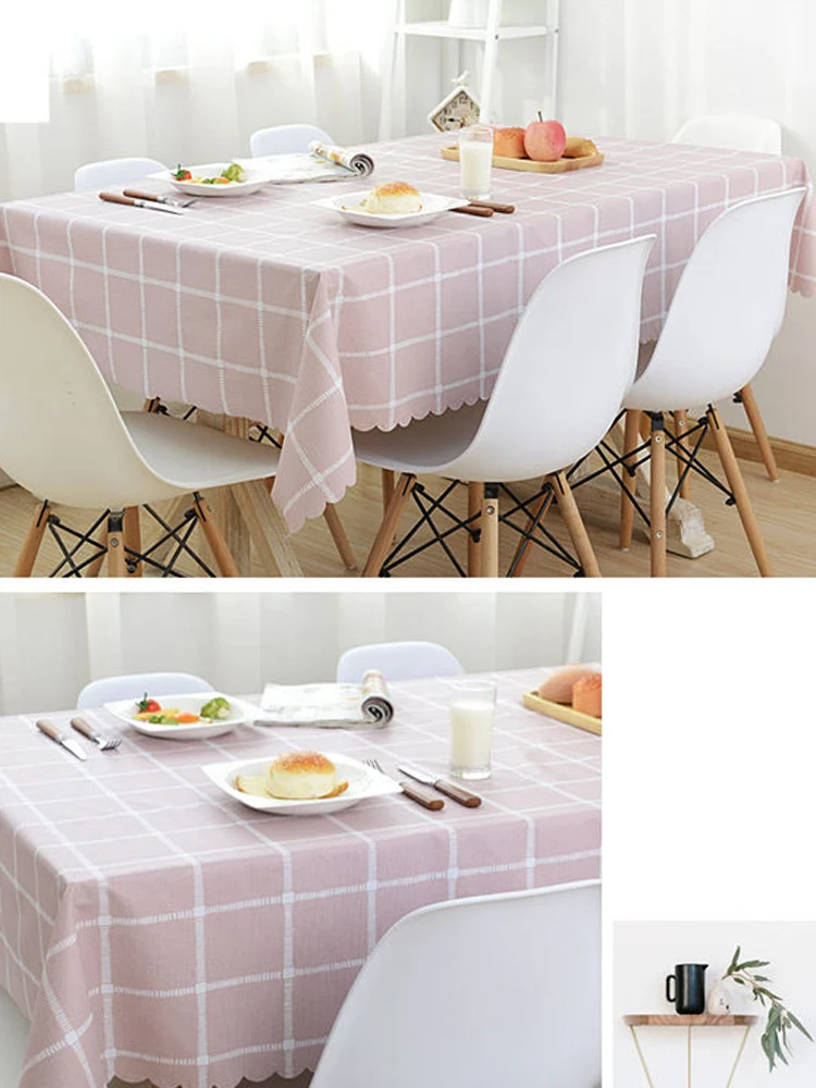 

Checkered PVC Tablecloth Multifunction Waterproof Table Cloth kitchen Oil-proof Tablecloth Table Cover Cabinet Dust-proof Table
