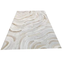 Nordic Style Real Leather Grey Cowhide Patchwork Rug