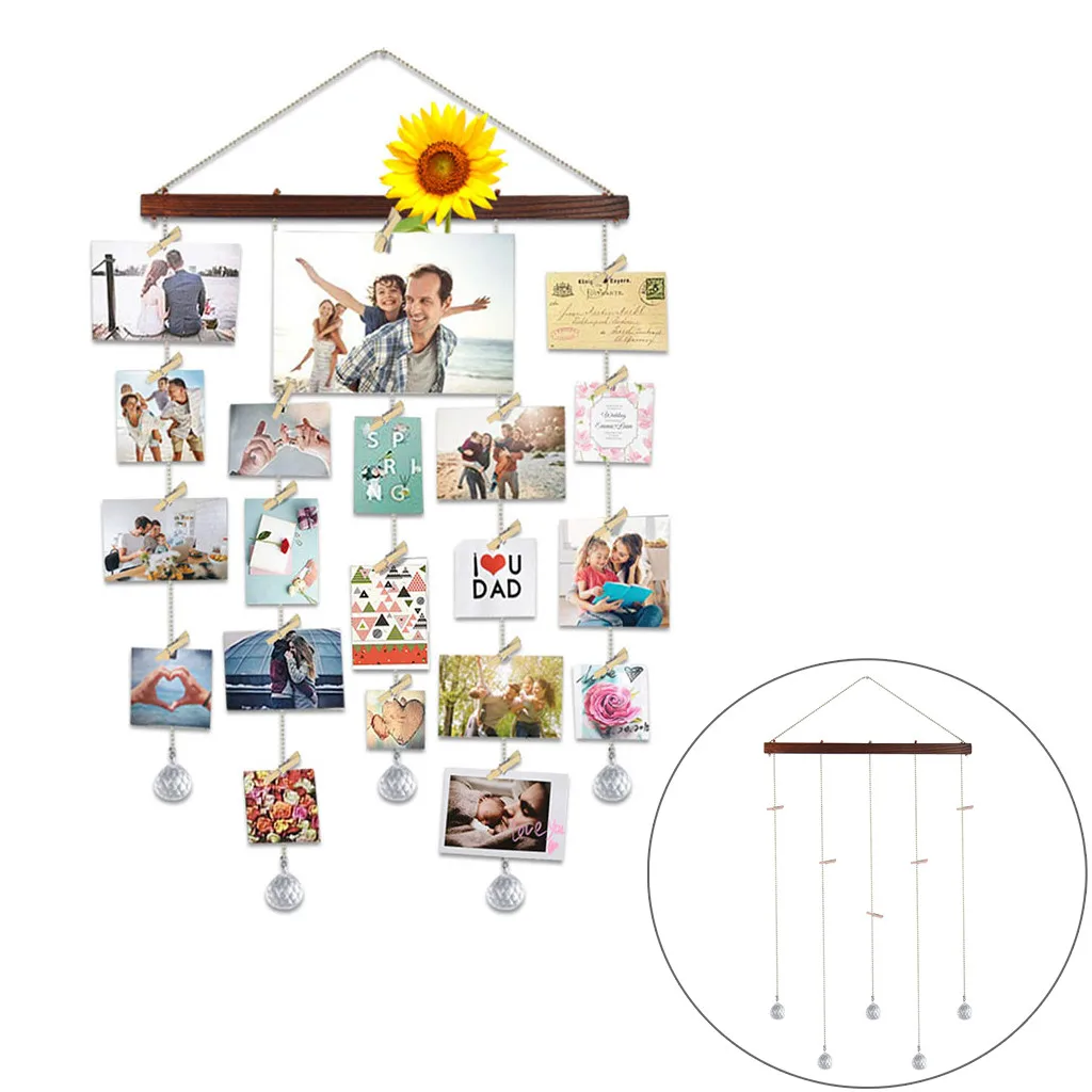 DIY Фото Висячие зажимы струны фото коллаж дисплей фоторамка коллаж фото хранение декоративная подставка держатель для фотографий#15