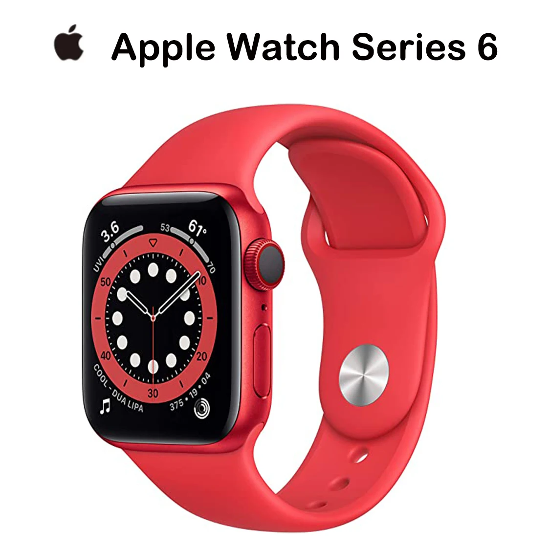 

Used Original Apple Watch Series 6 GPS Cellular 40MM/44MM Aluminum Case Red Sport Band Remote Heart Rate Smartwatch