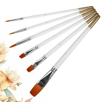 6pcs paint brushes set synthetic nylon tips artist brush for acrylic oil watercolor gouache artist professional painting kits