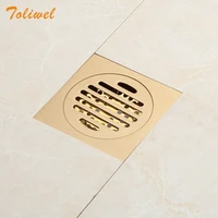 brass polished bathroom wetroom square shower drain floor trap waste grate round cover hair strainer chrome drainer