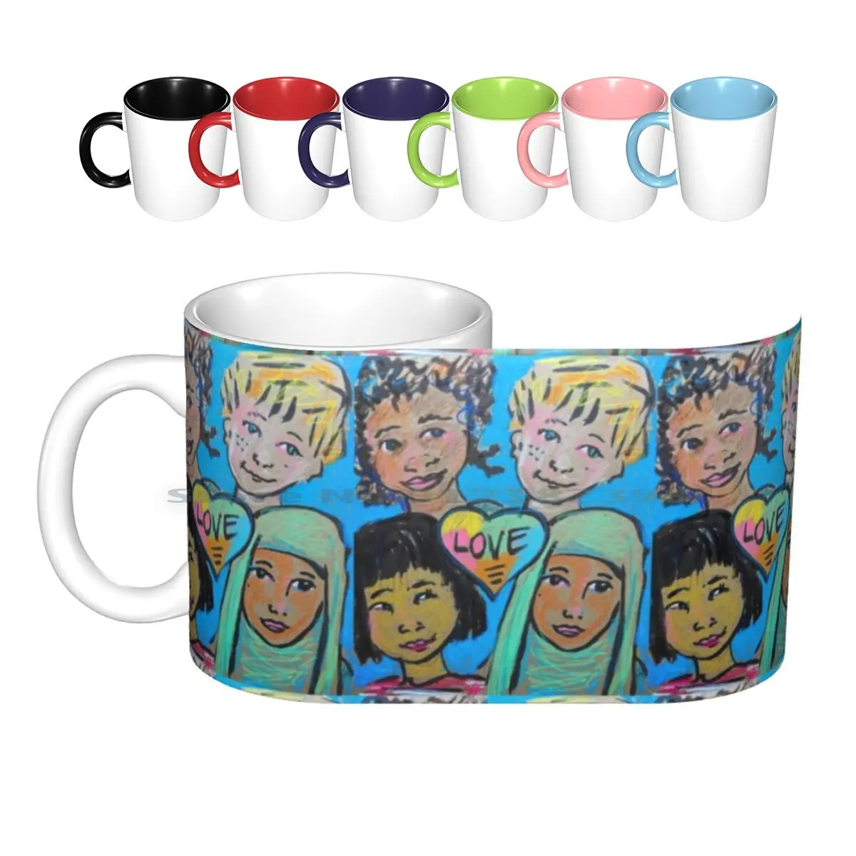

Love Is All Of Us Ceramic Mugs Coffee Cups Milk Tea Mug Love Children Diversity World Womens March Civil Rights Everybody