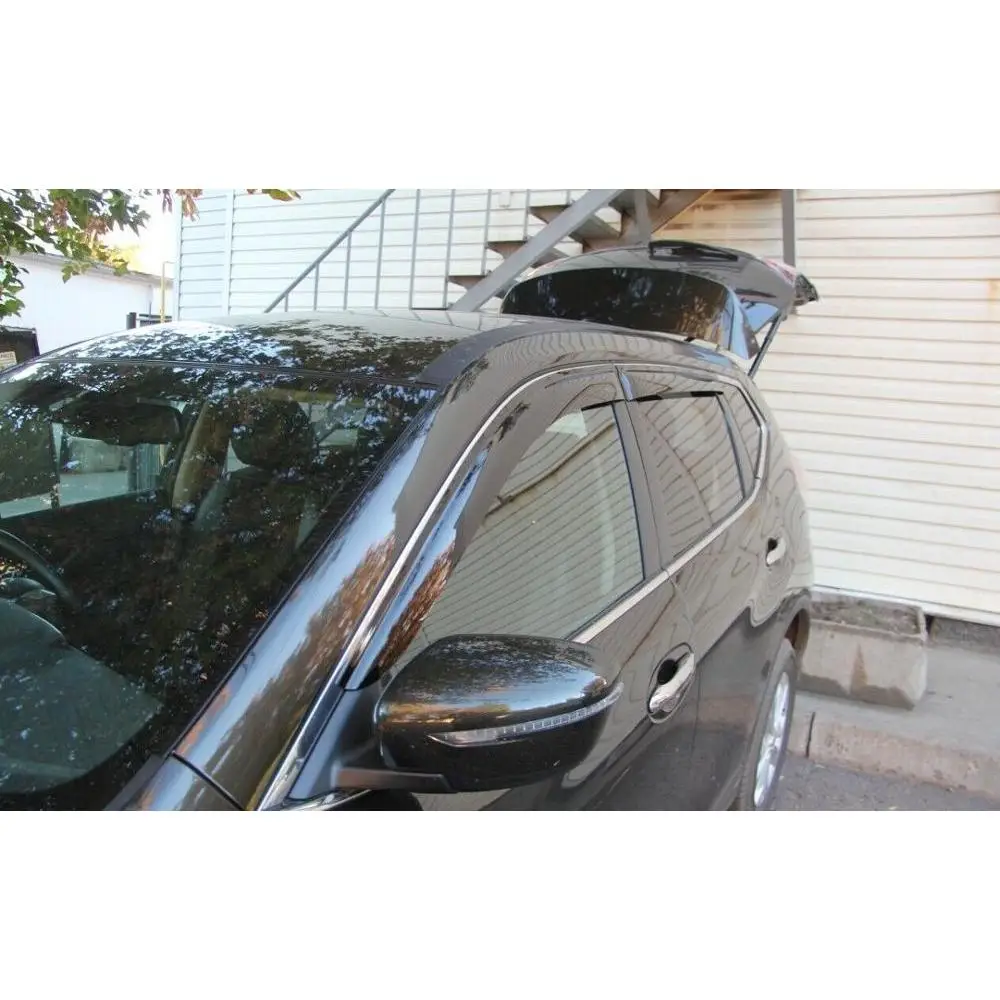 Ветровики для ниссан нисан икс треил x trail дефлекторы окон дождевики козырьки