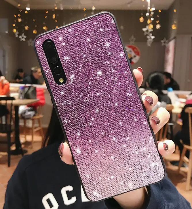 purple Блестящий чехол с блестками для samsung Galaxy A50 A80 A90 A60 A30 A20 A40 A70 чехол для samsung Galaxy M30 Чехлы для телефона - Цвет: purple