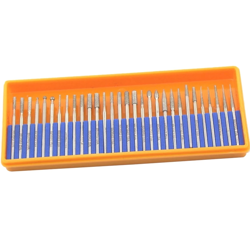 30 шт. набор алмазных шлифовальных головок с покрытием резные заусенцы роторный