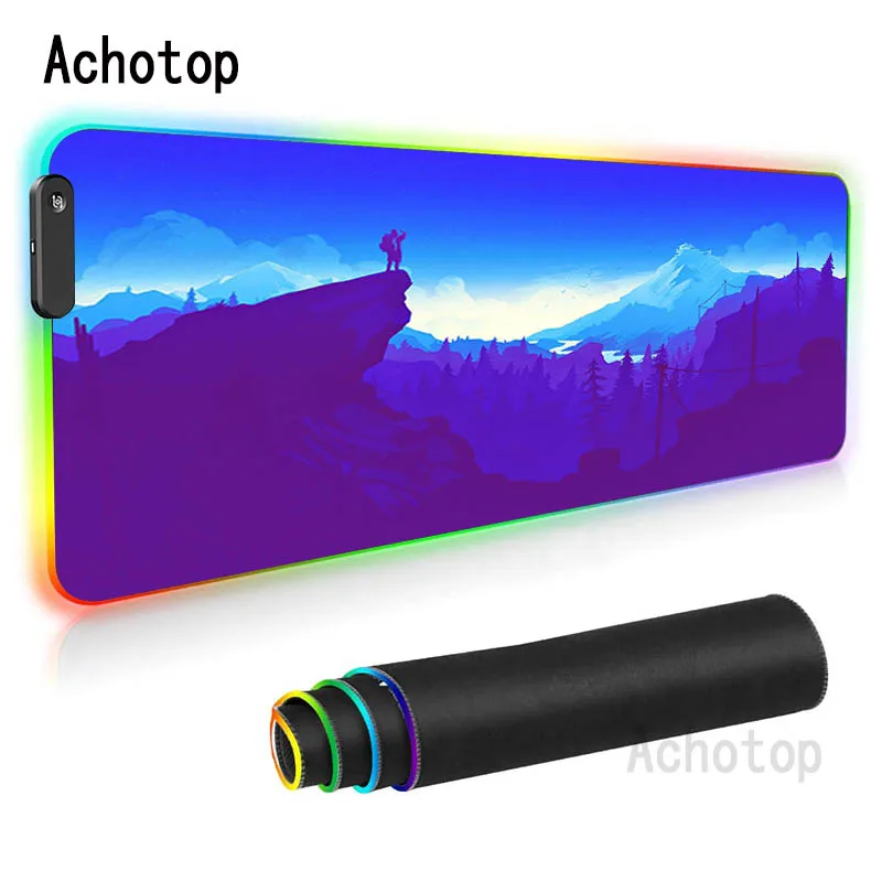 

firewatch Rgb Led Mouse Pad XXL Backlit Mat Gamer Gaming Accessories Mousepad Keyboard Mouse Computer with Anime Mouse Pad