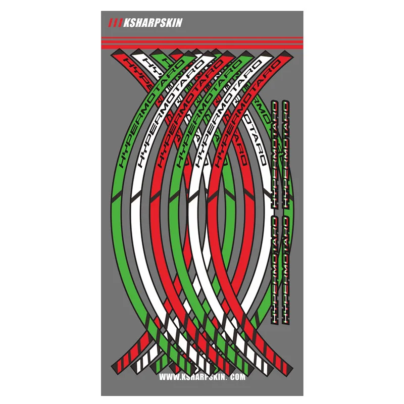 12 полос колеса мотоцикла Стикеры светоотражающие полосы обода внешний обод