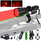 Тактисветильник охотничья вспышка C8 XM-L, фонарь для разведки винтовки + лазерный точечный прицел + переключатель + 2*20 мм рельсовое крепление + 18650 + зарядное устройство