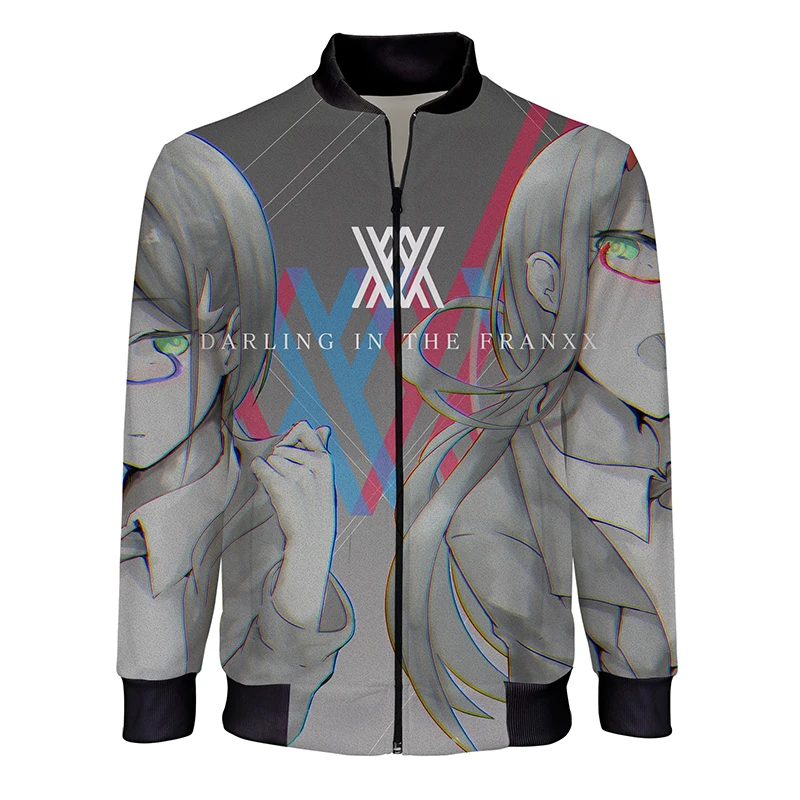 

2020 NEW Casual Anime Pattern Jackets DARLING In The FRANXX 3D Printed Men/Women Fashion Stand Collar Zipper Jacket Unisex Coat