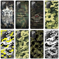 camouflage camo army phone case for samsung galaxy s20 s21 fe s10 lite note 20 10 lite s8 s9 s10e s10 plus ultra black cover