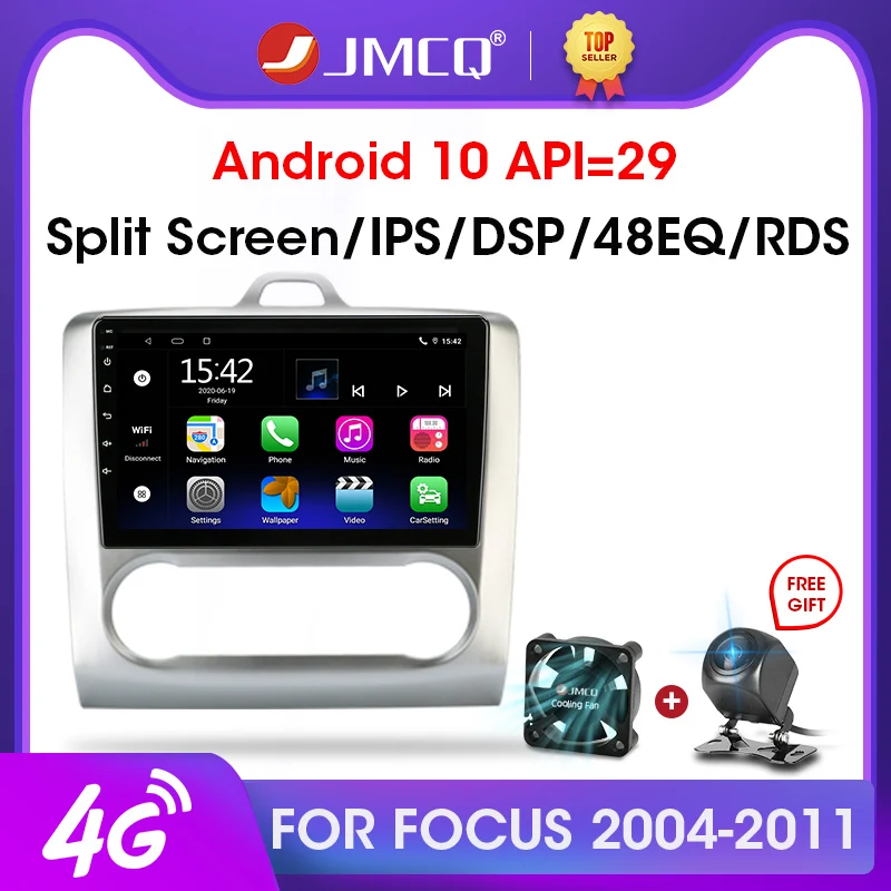 Автомагнитола JMCQ 2 Din Android 10 4G + WiFi мультимедийный видеоплеер для Ford Focus Exi MT AT 2004 2011