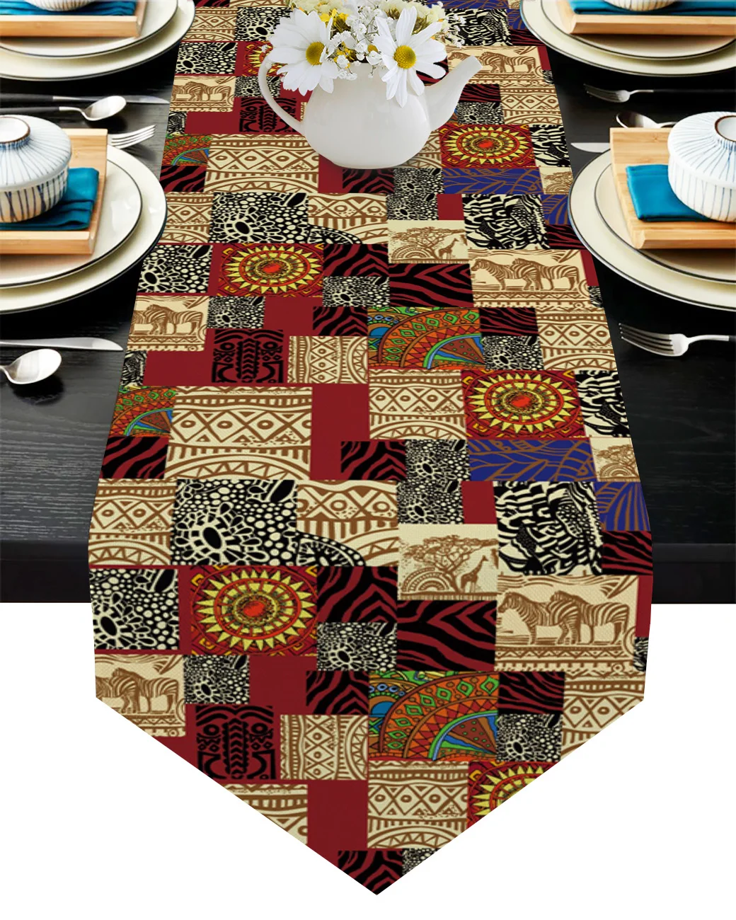 

Современная настольная дорожка в Африканском этническом стиле, украшение для свадьбы, вечеринки, праздника, дома, накидка на стол, декорати...
