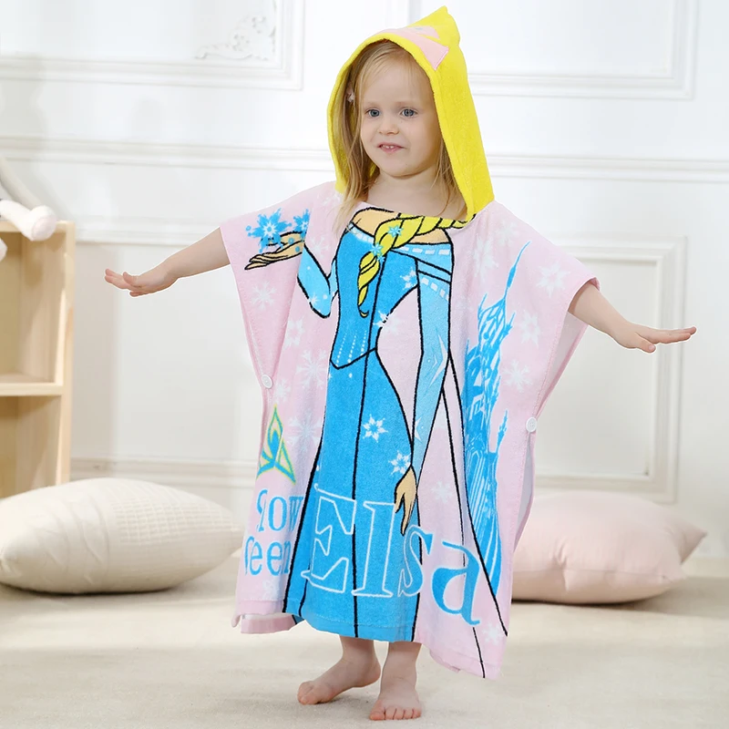 Queen Pattern Baby Robe Cartoon Hoodies Girl Boy Good Quality Bath Towels Kids Soft Bathrobe Beach Summer Nap Quilts | Мать и ребенок