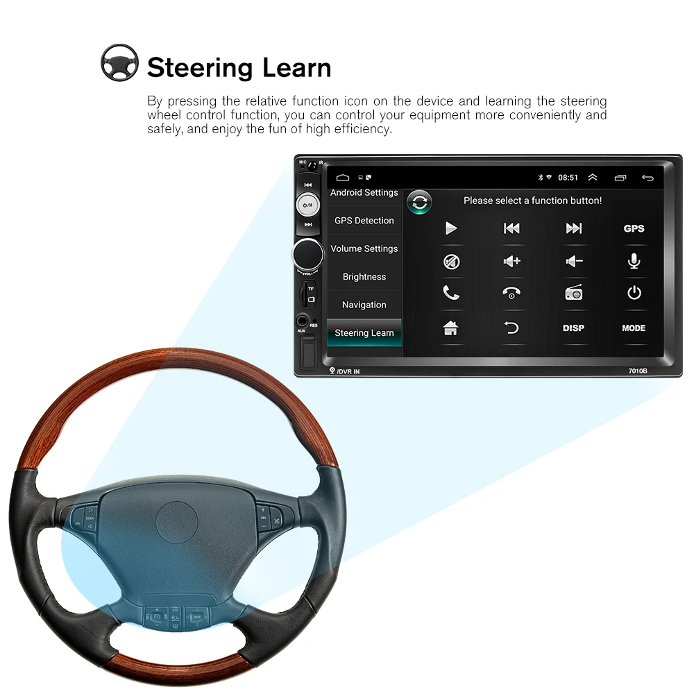 Podofo 2 Din Android автомобильное радио 7 ''GPS TF Аудио стерео автомобильный аудио