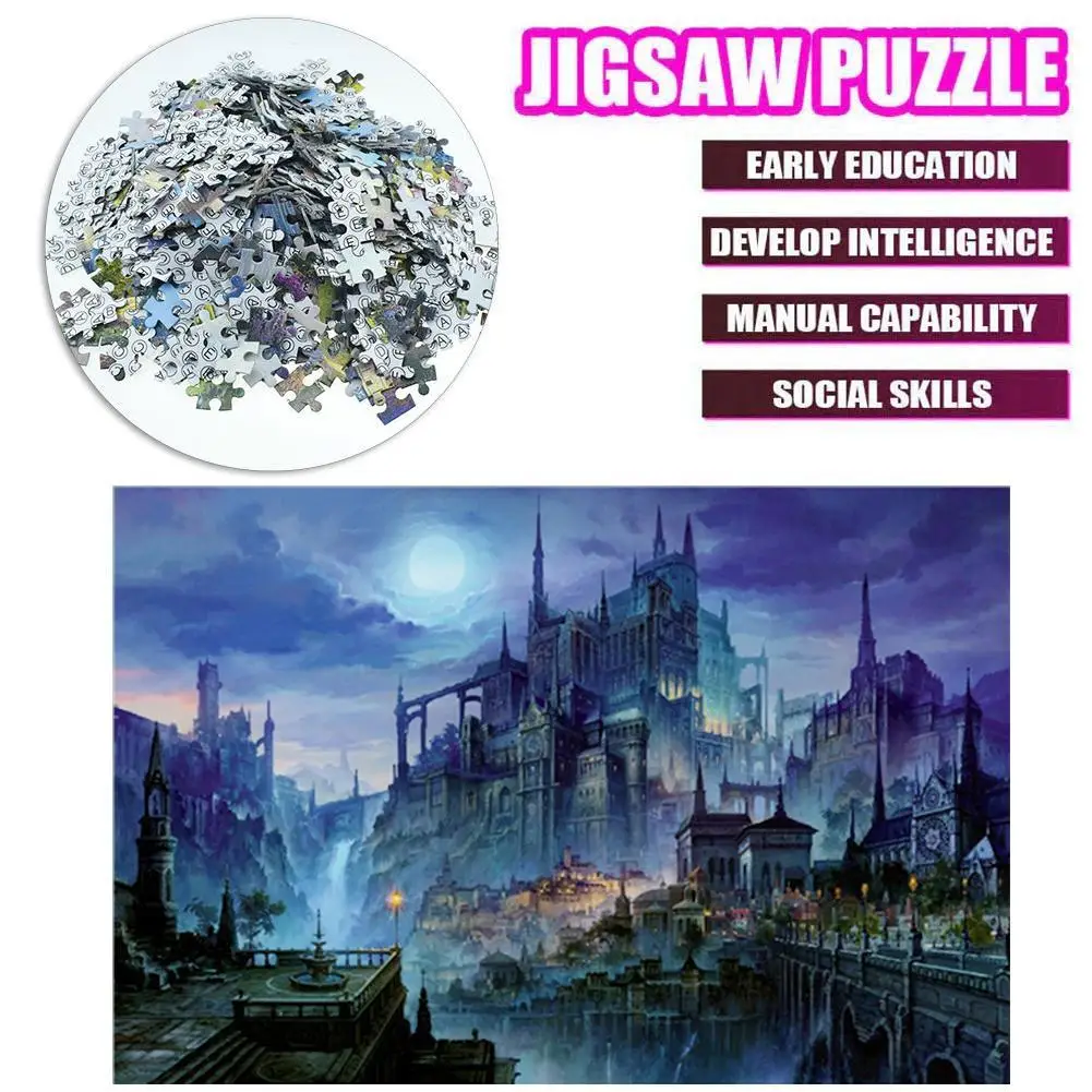 

1000Pcs Magic Castle Puzzle Jigsaw Self Assembly Pressure Reduction Kids Toy Magic Castle Educational Toy Self Assembly