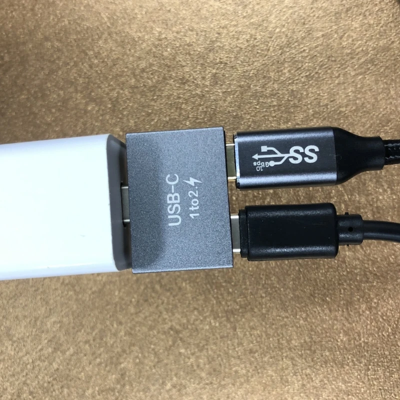 Переходник с USB C папа на Dual мама |
