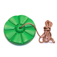 new children swing round disc swing with rope tree swing seat for outdoor garden park plastic round disc swing green