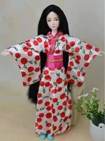 16 bjd clothes japanese robe traditional kimono doll dress for barbie doll clothes long yukata cosplay costume dolls accessory