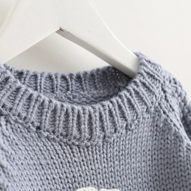 New Winter Cartoon Baby Girls Sweater Cloud Raindrops Kids Clothes Children Sweater Warm Long Sleeve for Girls Knitwear