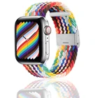 Нейлоновый плетеный браслет для Apple Watch iWatch Series 40 мм 44 мм 38 40 6SE543 Solo Loop Эластичный регулируемый спортивный браслет