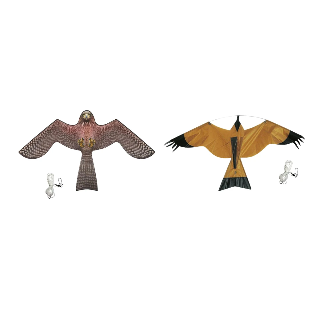2 шт Hawk Bird Scarer, Обрезной воздушный змей в форме ястреба для отпугивания птиц из урожаев и вне зданий-кайт