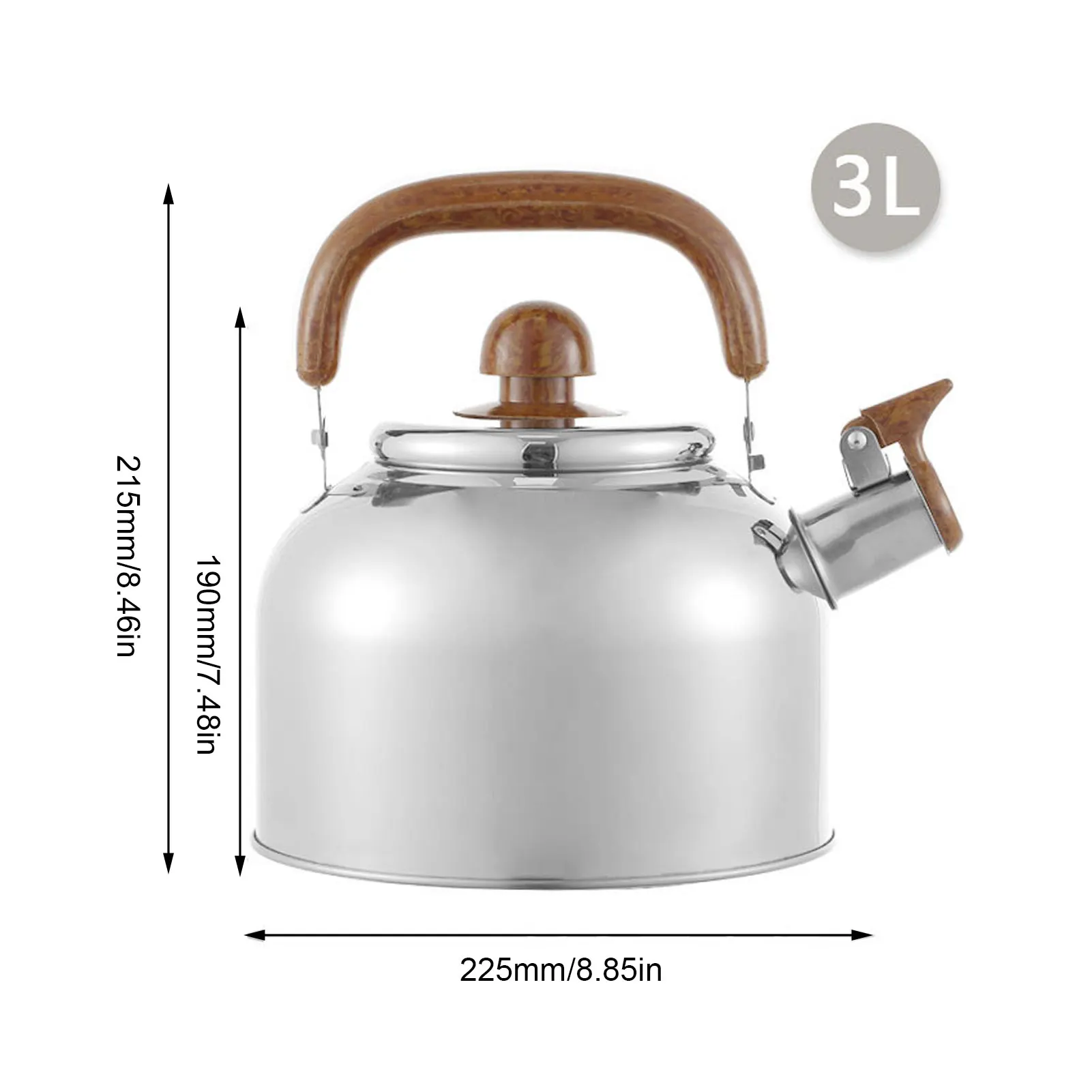 

3L Flat Bottom Kettle Durable Teapot Boiling Kettle Whistling Tea Kettle For Kitchen Boiling Teapot Stainless Steel Tea Kettle