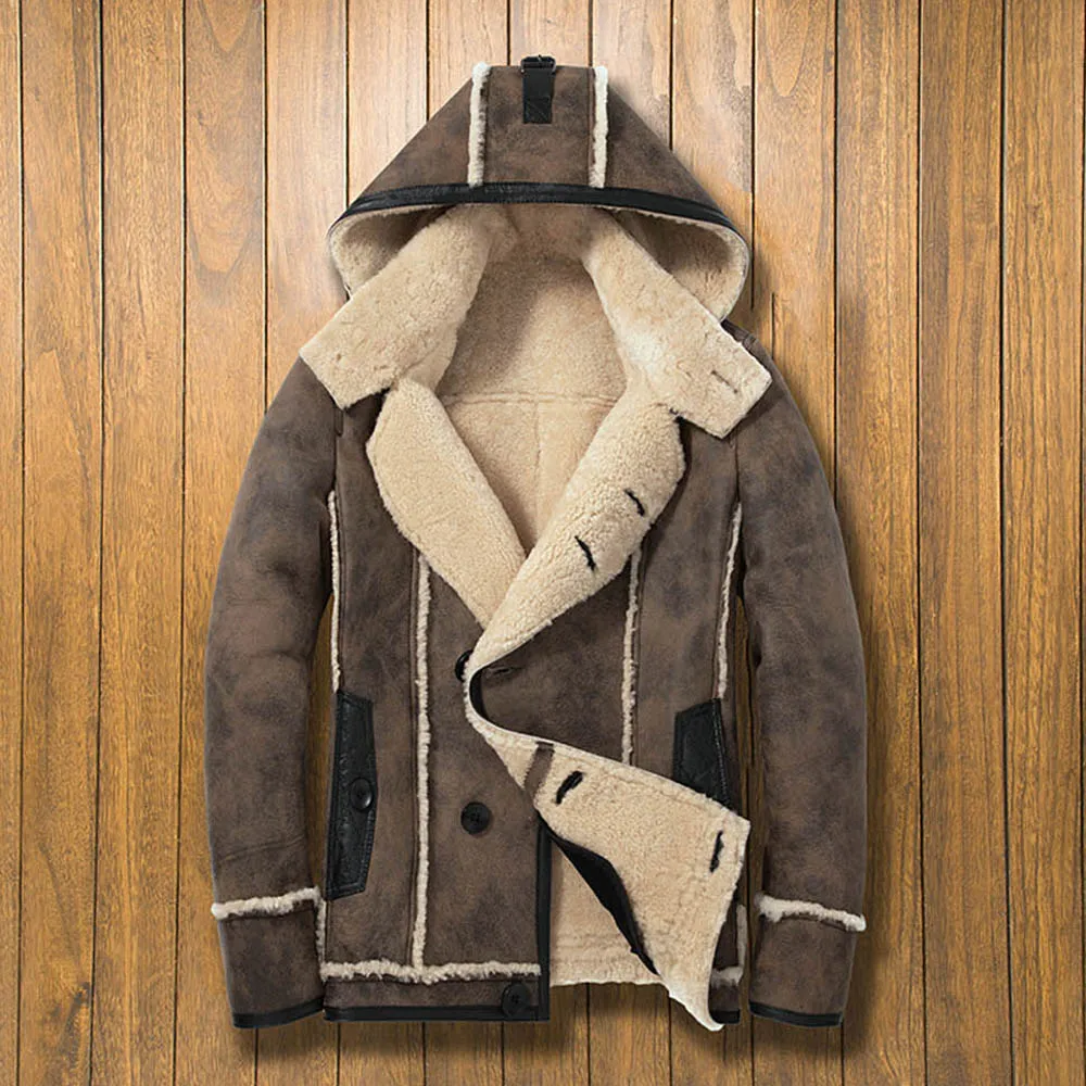 Новинка 2020 Коричневое мужское зимнее теплое пальто Jungle из натурального меха