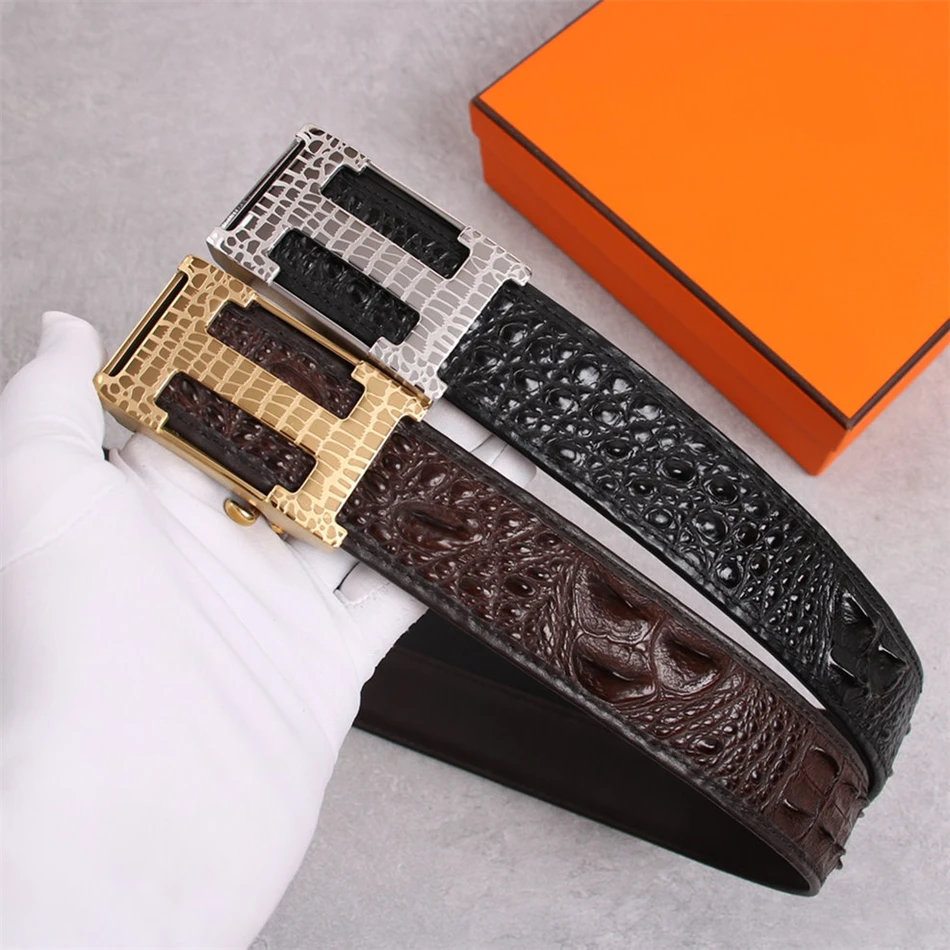 

Top quality Leisure business vip luxury designer belt for men Crocodile genuine leather men fashion belts 2021 trend brand