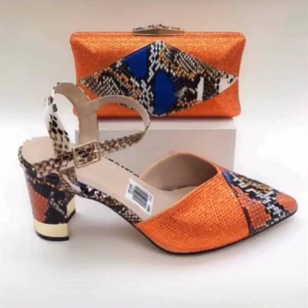 

Yellow African Matching Shoes and Bags Italian In Women Italian Shoes and Bags To Match with Rhinestones C210-2