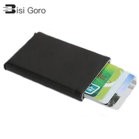 bisi goro 2021 new arrival men women fashion card holder casual pull card holder creative casual purse colorful thin mini wallet